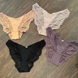 NWOT BCBG lace high cut panties bundle